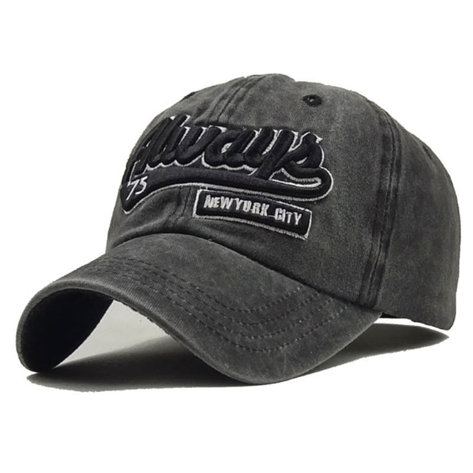 grey baseball cap